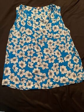 Saint Tropez West Blue Floral Tank Top